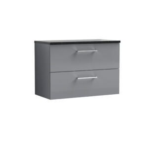 Nuie 800mm Wall Hung 2 Drawer Vanity & Laminate Top ARN2226LSB