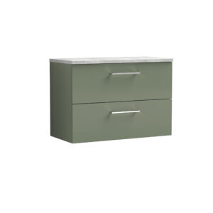 Nuie 800mm Wall Hung 2 Drawer Vanity & Laminate Top ARN826LBG