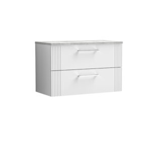 Nuie 800mm Wall Hung 2 Drawer Vanity & Laminate Top DPF195LBG
