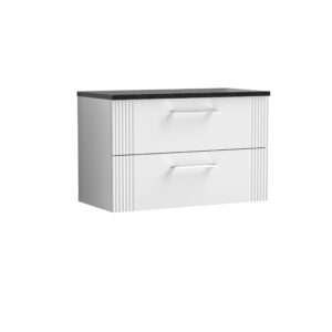 Nuie 800mm Wall Hung 2 Drawer Vanity & Laminate Top DPF195LSB