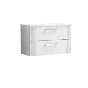 Nuie 800mm Wall Hung 2 Drawer Vanity & Laminate Top DPF195LSW