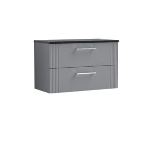Nuie 800mm Wall Hung 2 Drawer Vanity & Laminate Top DPF295LSB