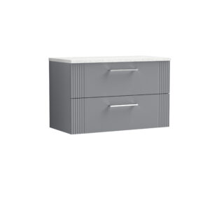 Nuie 800mm Wall Hung 2 Drawer Vanity & Laminate Top DPF295LSW