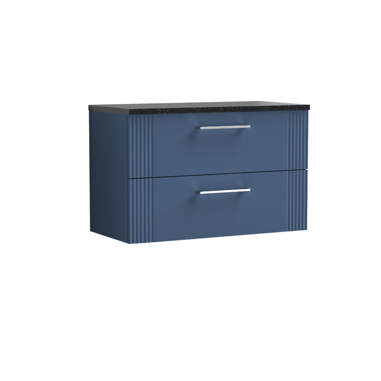 Nuie 800mm Wall Hung 2 Drawer Vanity & Laminate Top DPF395LSB
