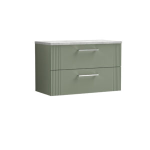Nuie 800mm Wall Hung 2 Drawer Vanity & Laminate Top DPF895LBG