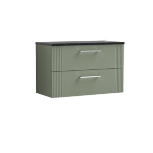 Nuie 800mm Wall Hung 2 Drawer Vanity & Laminate Top DPF895LSB