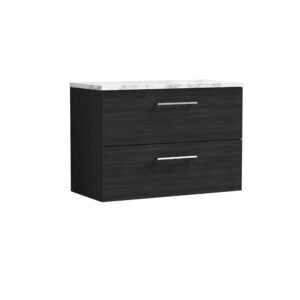 Nuie 800mm Wall Hung 2-Drawer Vanity & Laminate Worktop ARN626LCM
