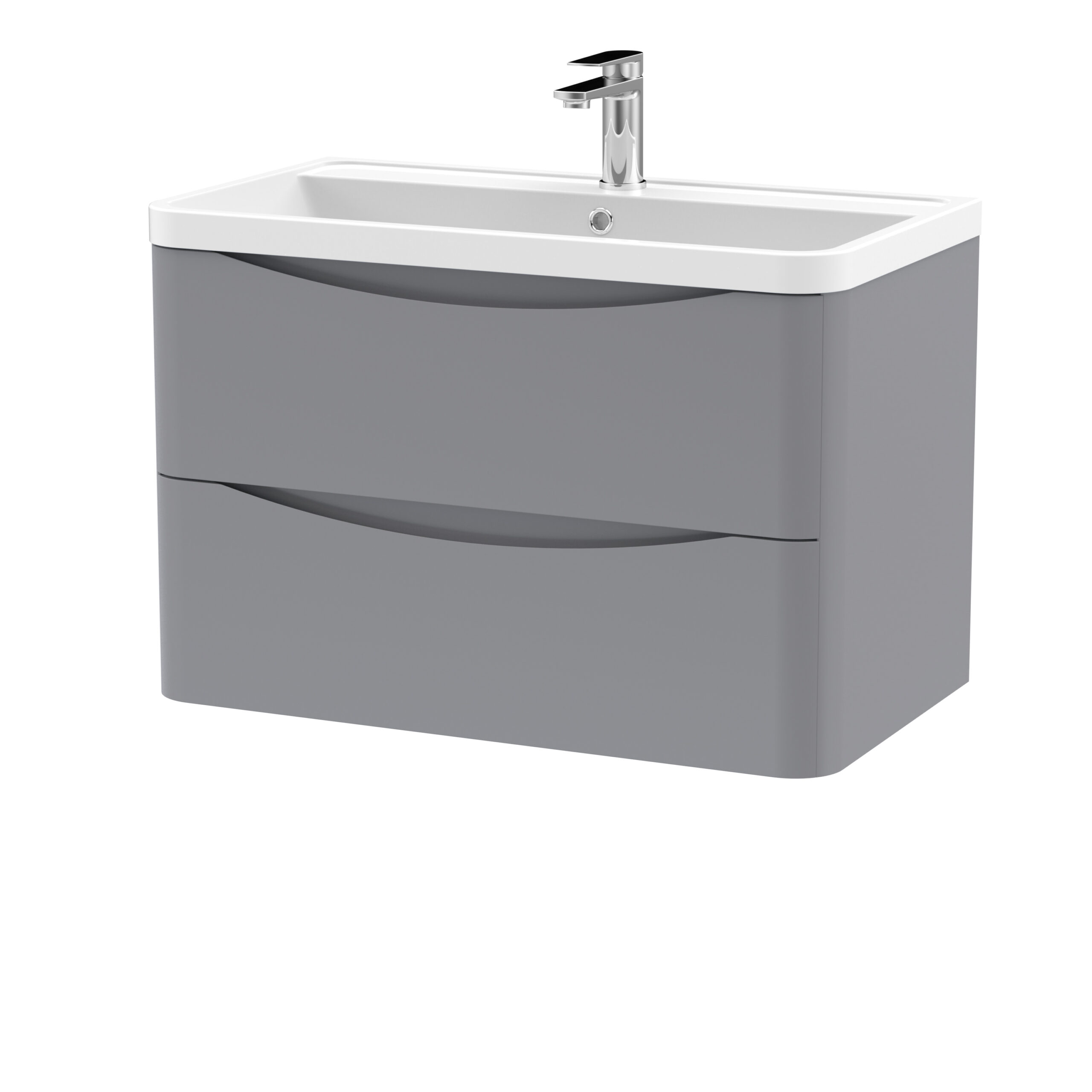 Nuie 800mm Wall Hung 2 Drawer Vanity & Polymarble Basin LUN204