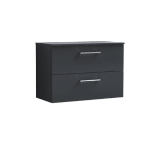 Nuie 800mm Wall Hung 2 Drawer Vanity & Worktop ARN1426W