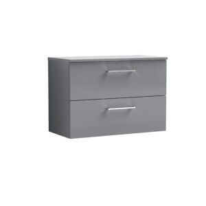 Nuie 800mm Wall Hung 2 Drawer Vanity & Worktop ARN2226W