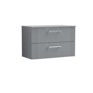 Nuie 800mm Wall Hung 2 Drawer Vanity & Worktop DPF295W