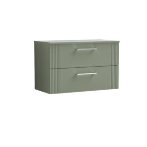 Nuie 800mm Wall Hung 2 Drawer Vanity & Worktop DPF895W