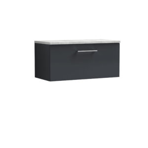 Nuie 800mm Wall Hung Single Drawer Vanity & Laminate Top ARN1425LBG