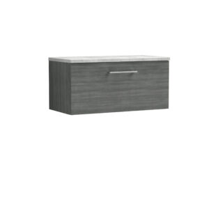 Nuie 800mm Wall Hung Single Drawer Vanity & Laminate Top ARN525LBG