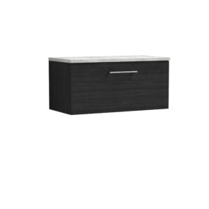Nuie 800mm Wall Hung Single Drawer Vanity & Laminate Top ARN625LBG