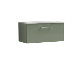 Nuie 800mm Wall Hung Single Drawer Vanity & Laminate Top ARN825LBG