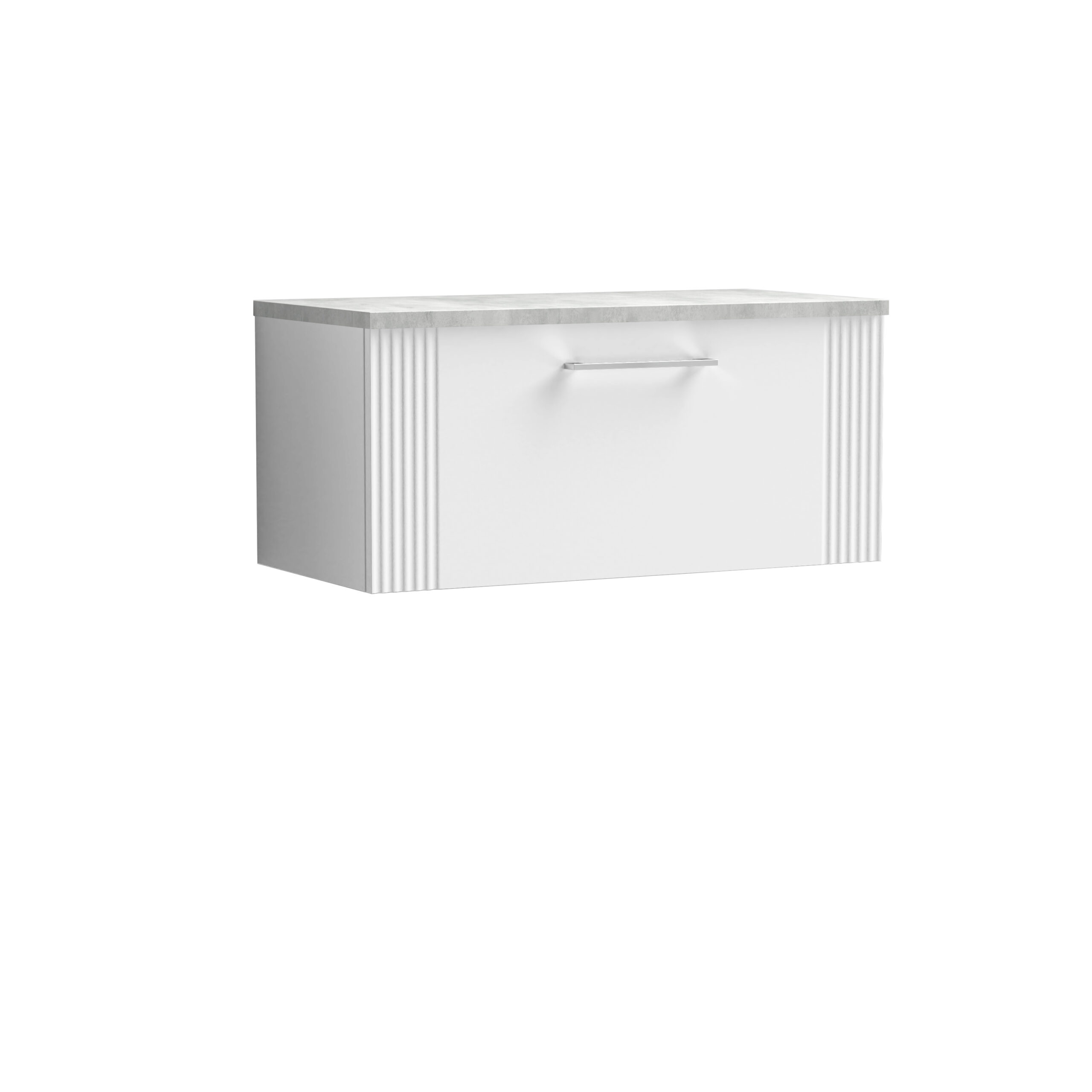 Nuie 800mm Wall Hung Single Drawer Vanity & Laminate Top DPF196LBG