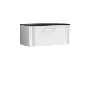 Nuie 800mm Wall Hung Single Drawer Vanity & Laminate Top DPF196LSB