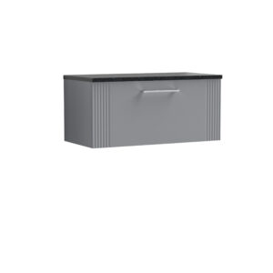 Nuie 800mm Wall Hung Single Drawer Vanity & Laminate Top DPF296LSB