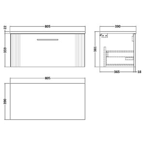 Nuie-800mm-Wall-Hung-Single-Drawer-Vanity-Laminate-Top-DPF896LSW-3