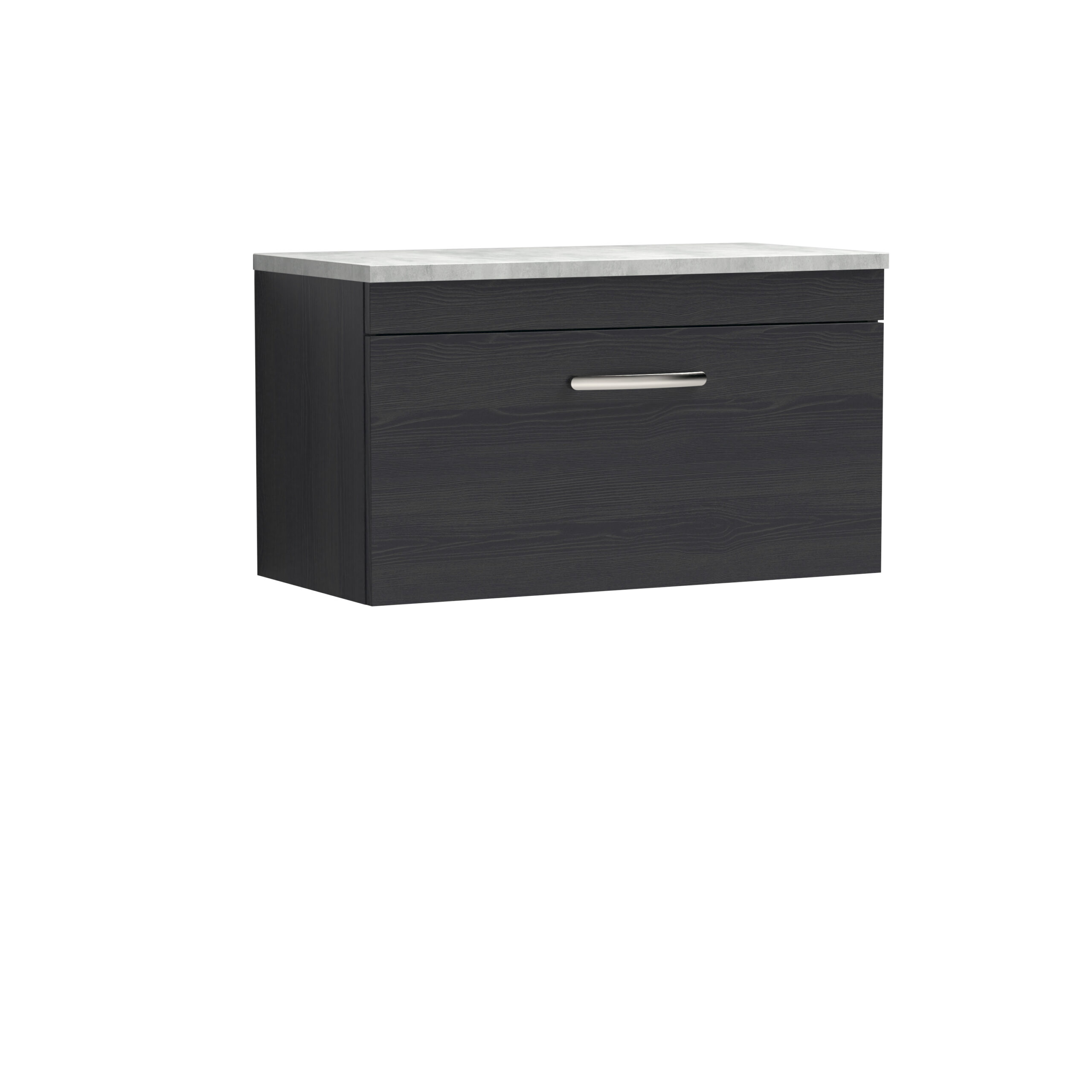 Nuie 800mm Wall Hung Vanity With Grey Worktop ATH061LBG