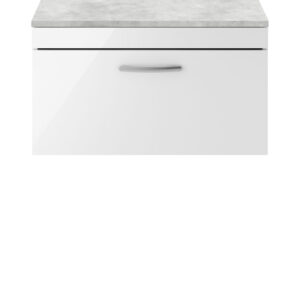 Nuie 800mm Wall Hung Vanity With Grey Worktop ATH062LBG
