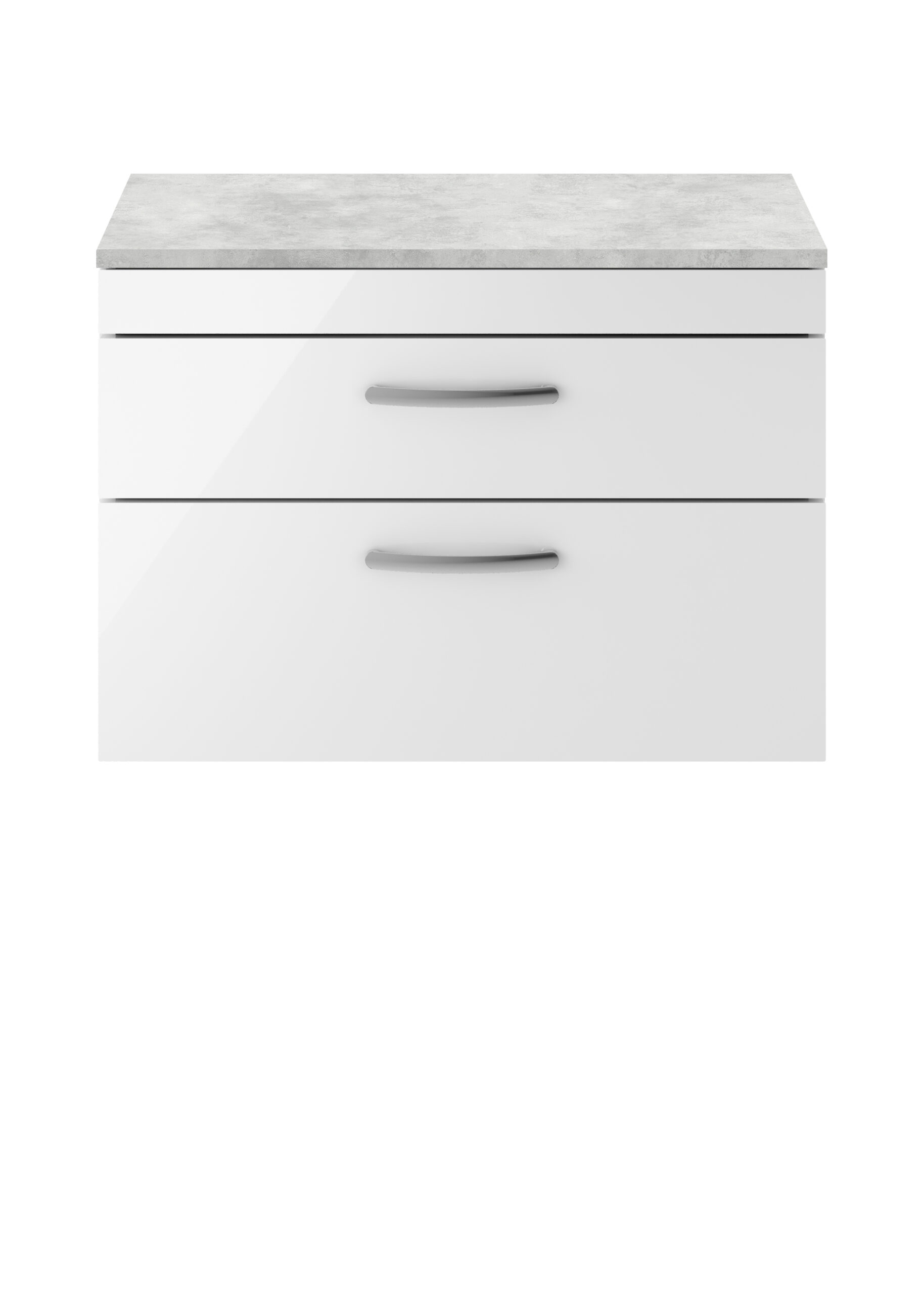 Nuie 800mm Wall Hung Vanity With Grey Worktop ATH069LBG