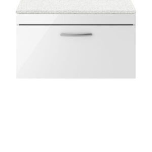 Nuie 800mm Wall Hung Vanity With Sparkling White Worktop ATH062LSW