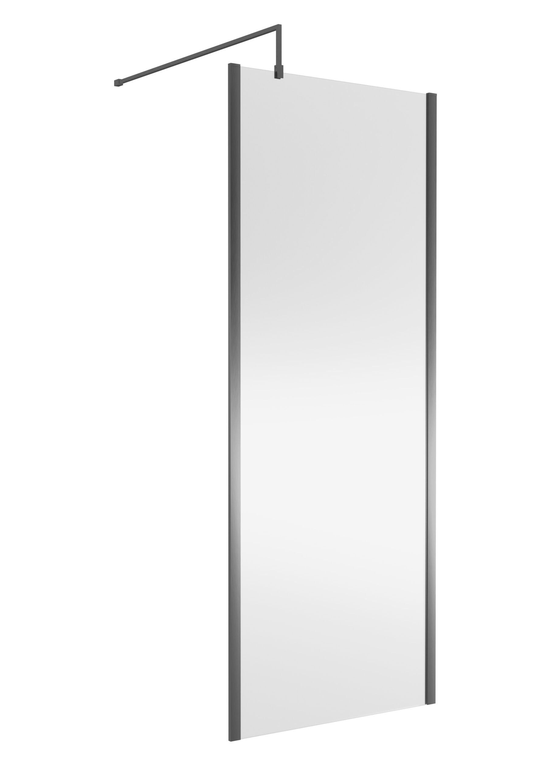 Nuie 800mm Wetroom Screen Outer Frame 1850x8mm - Brushed Pewter WRSCOGM80