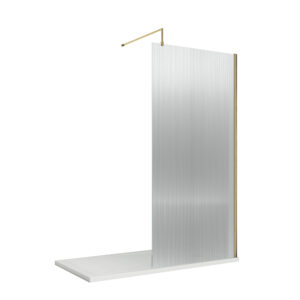 Nuie 900x1850 Fluted Wetroom Screen Inc' BAR WRFL18590BB