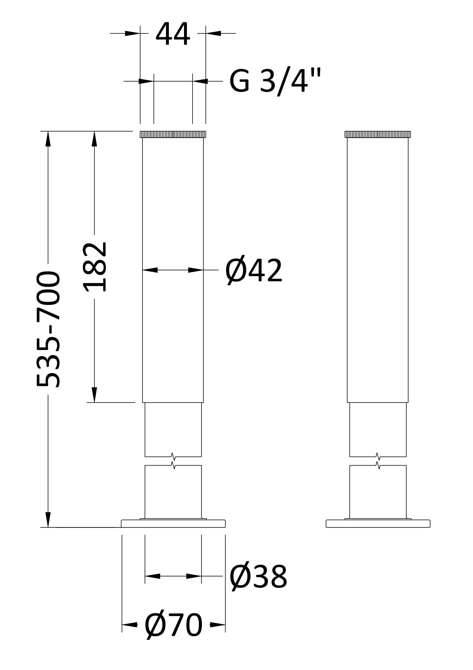 Nuie Bath Legs With Adjustable Shrouds DA314 - Image 2