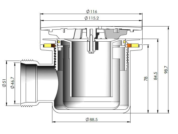 Nuie Black & Brass Fast Flow Shower Waste STW006 - Image 2