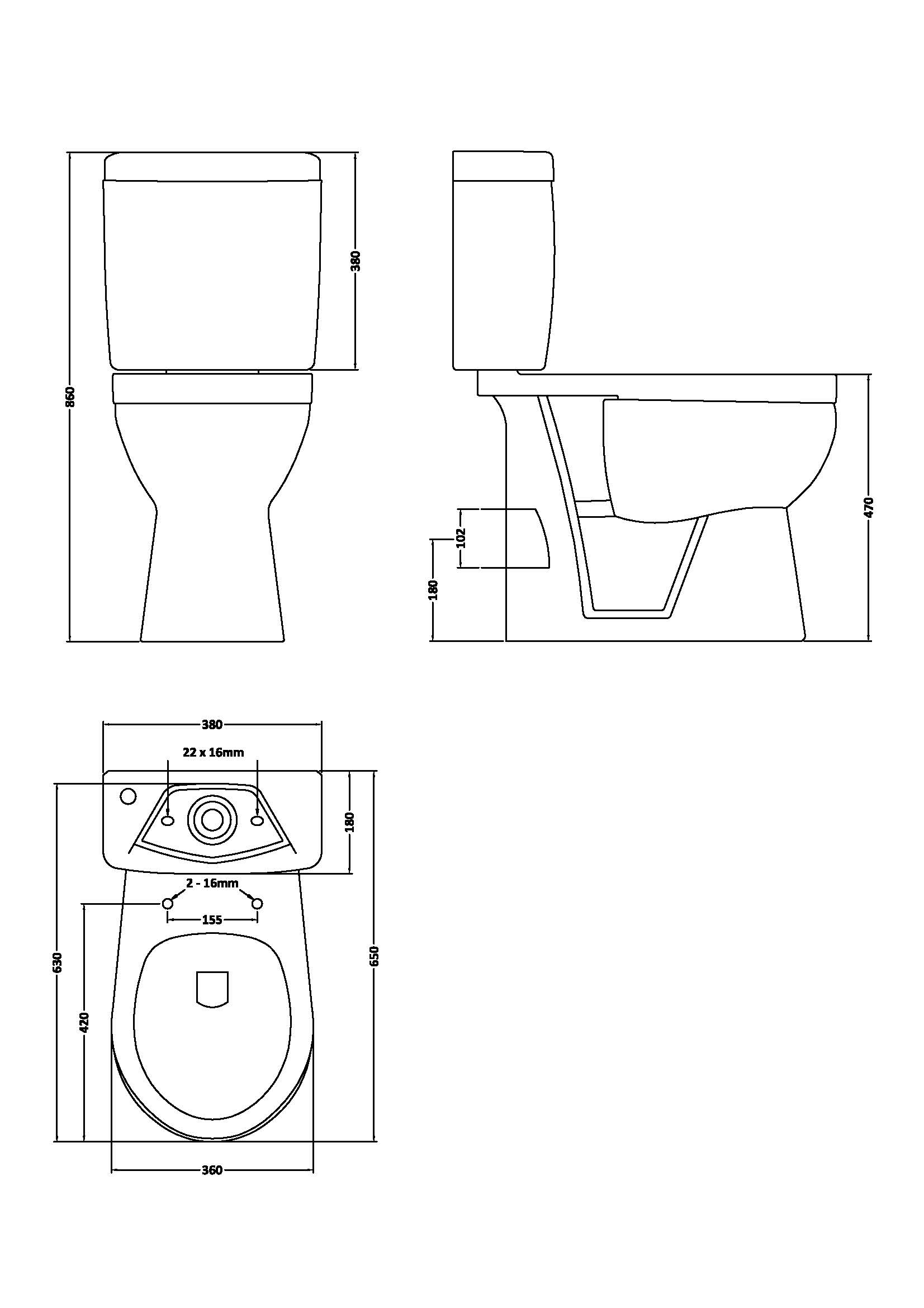 Nuie Comfort Height Pan & Cistern DOCMP100 - Image 2