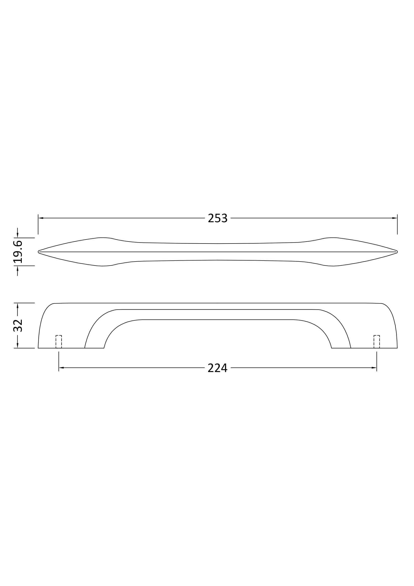 Nuie D Shaped Handle 224mm H206 - Image 3