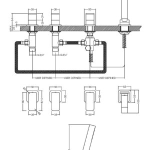 Nuie-Deck-Mounted-4-Tap-Hole-Bath-Shower-Mixer-No-Spout-WIN334-3