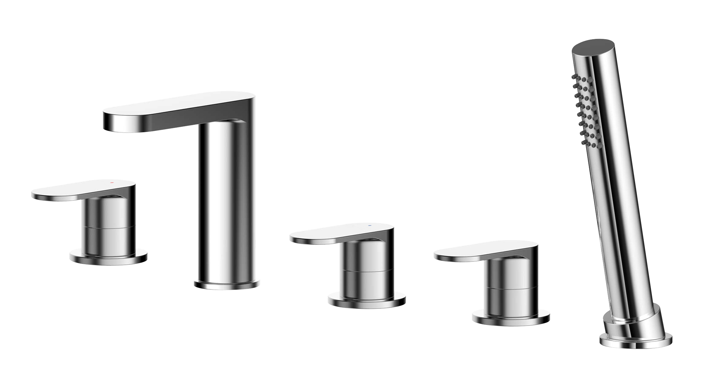Nuie Deck Mounted 5 Tap Hole Bath Shower Mixer BIN314