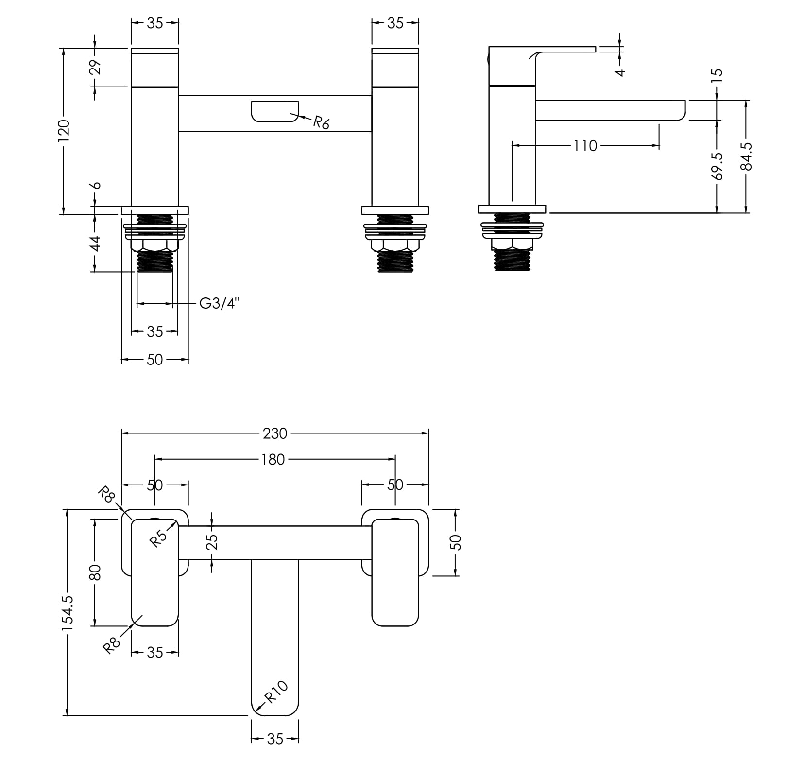 Nuie Deck Mounted Bath Filler WIN303 - Image 2