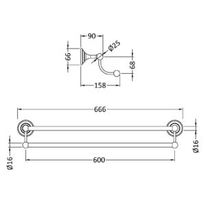 Nuie-Double-Towel-Rail-LH307-3