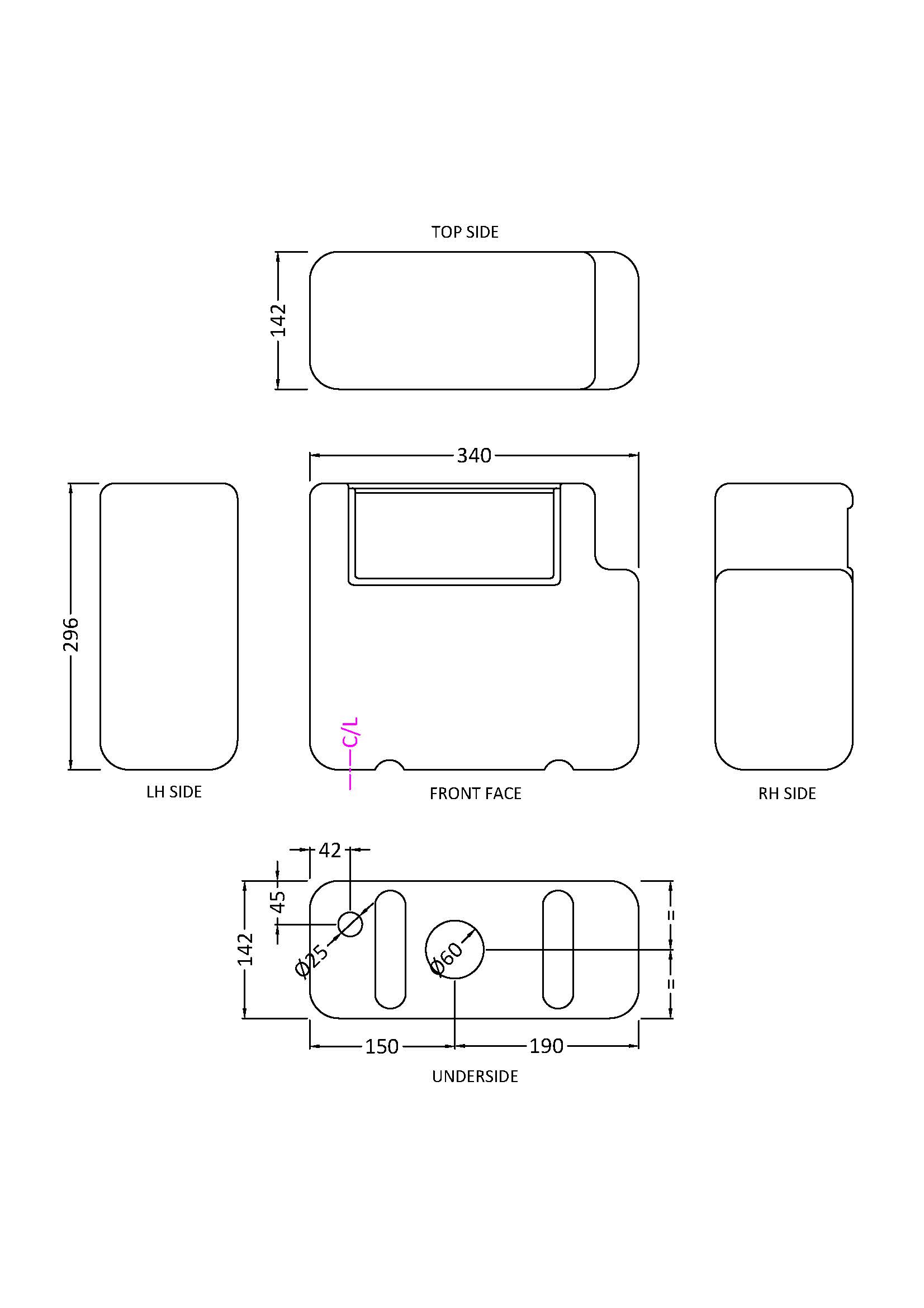 Nuie Dual Flush Concealed Cistern - Bottom Outlet XTY008B - Image 2