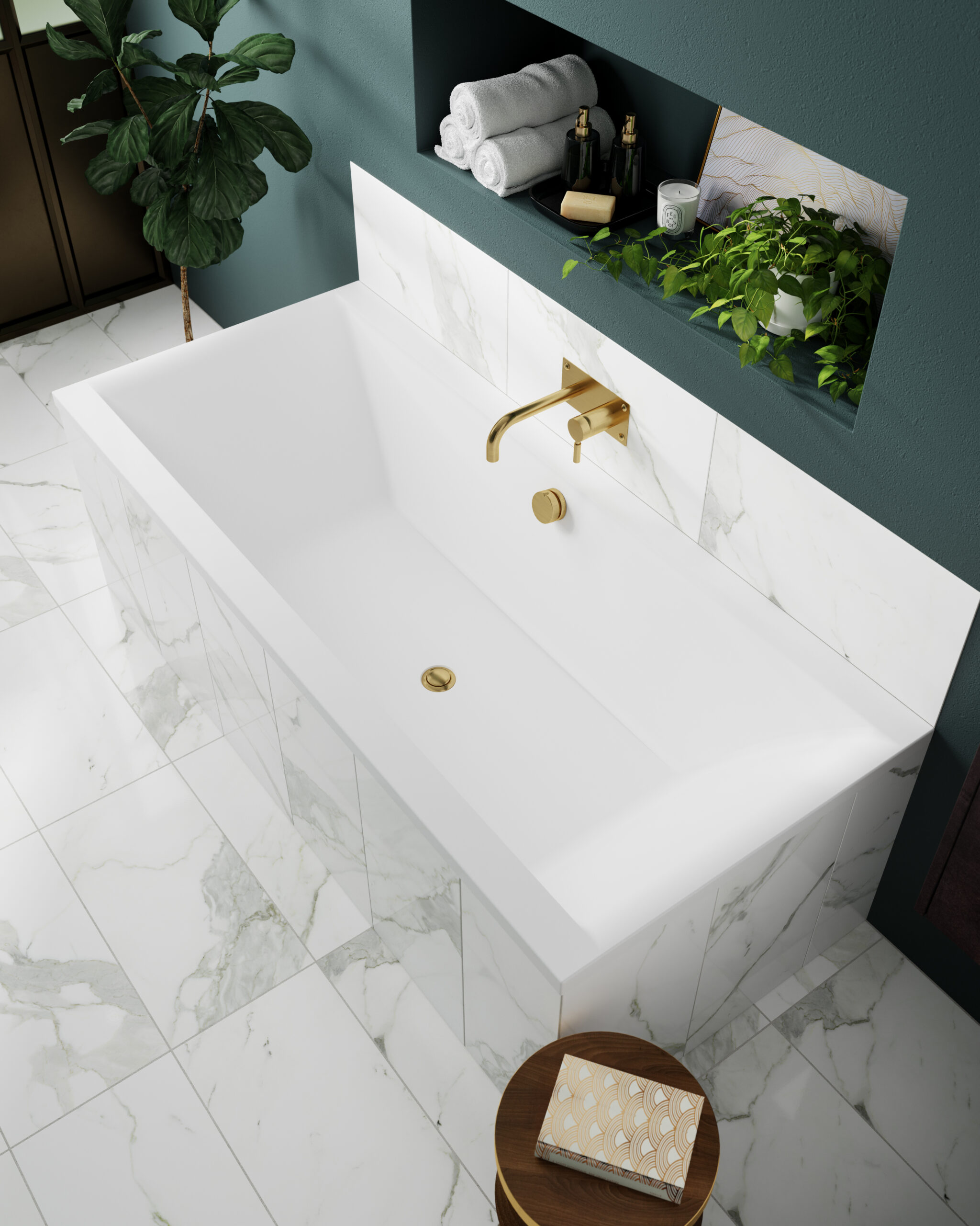Nuie Eternalite Square Double Ended Bath 1700 x 750mm BDE007 - Image 2