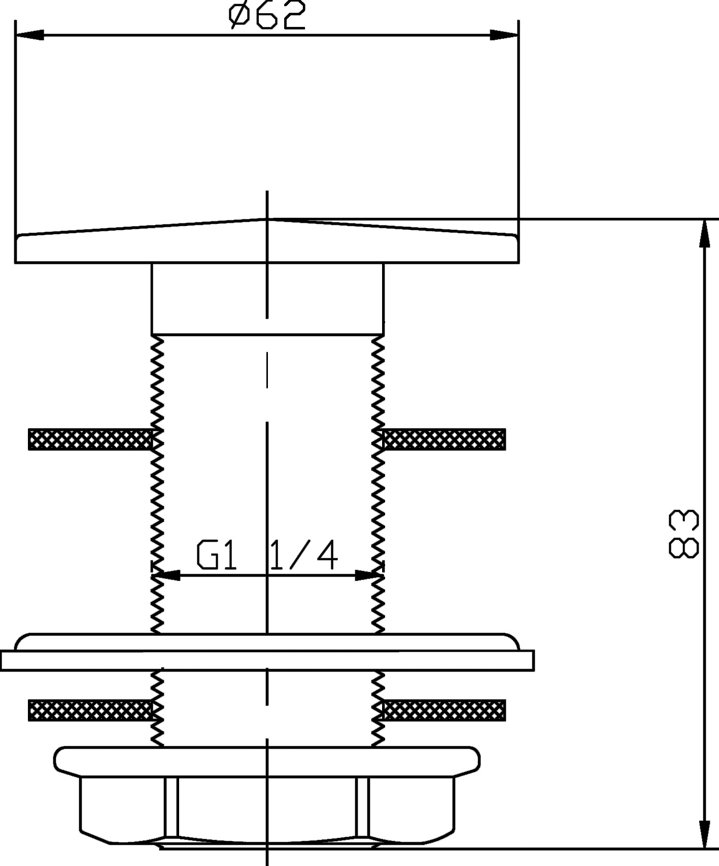 Nuie Flip Top Basin Waste ER02 - Image 2