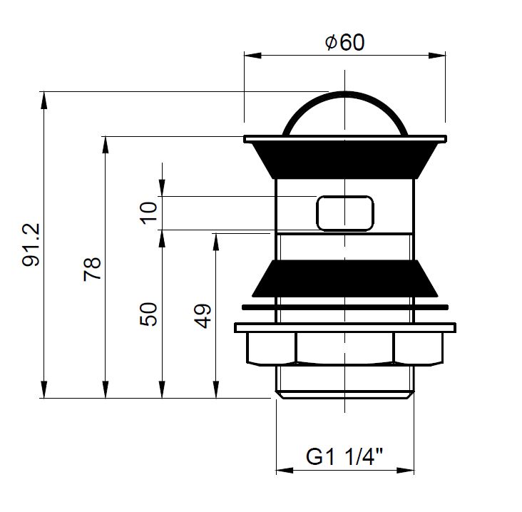 Nuie Flip Top Basin Waste ER08 - Image 2