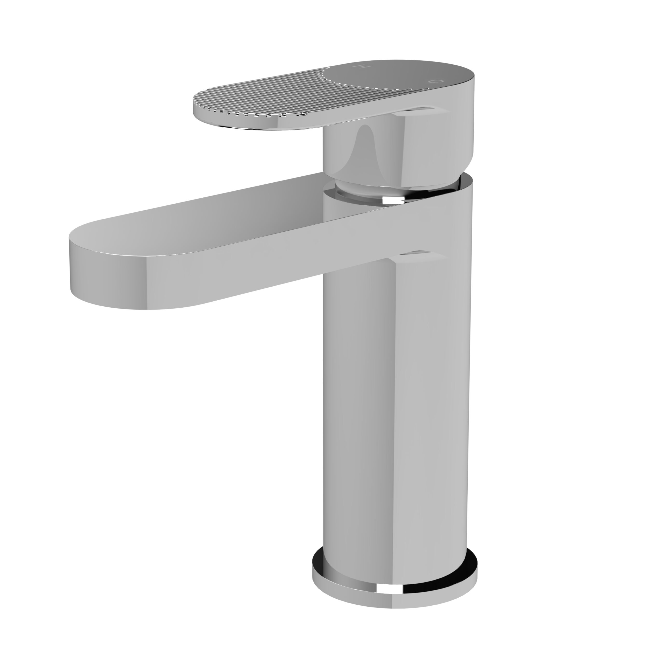 Nuie Fluted Mono Basin Mixer with Push Button Waste BIN305F