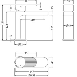 Nuie-Fluted-Mono-Basin-Mixer-with-Push-Button-Waste-BIN705F-3