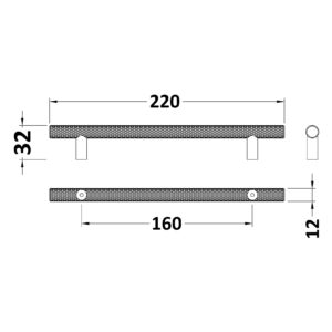 Nuie-Knurled-Bar-Handle-160mm-H011-3