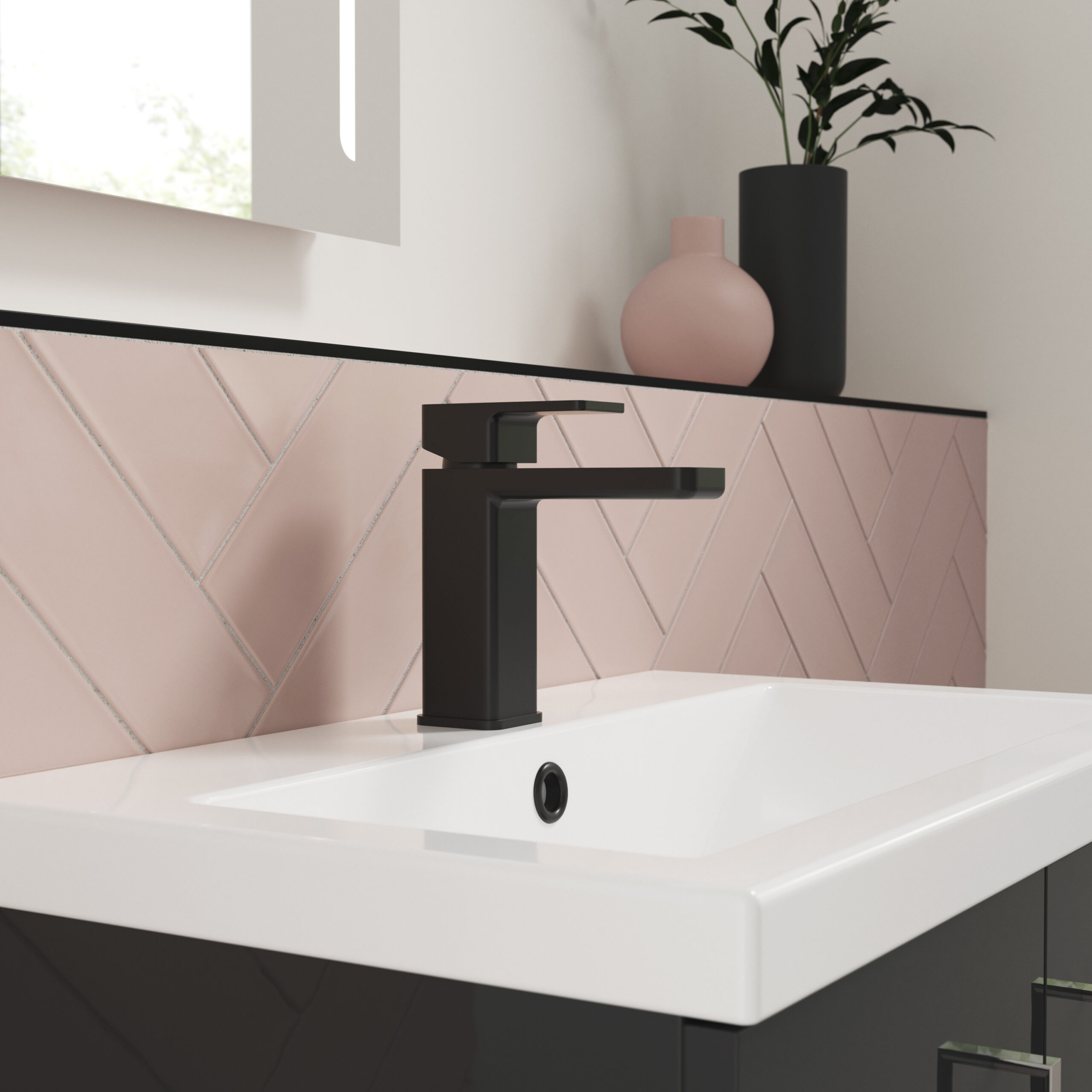 Nuie Mono Basin Mixer With Push Button Waste WIN405 - Image 2