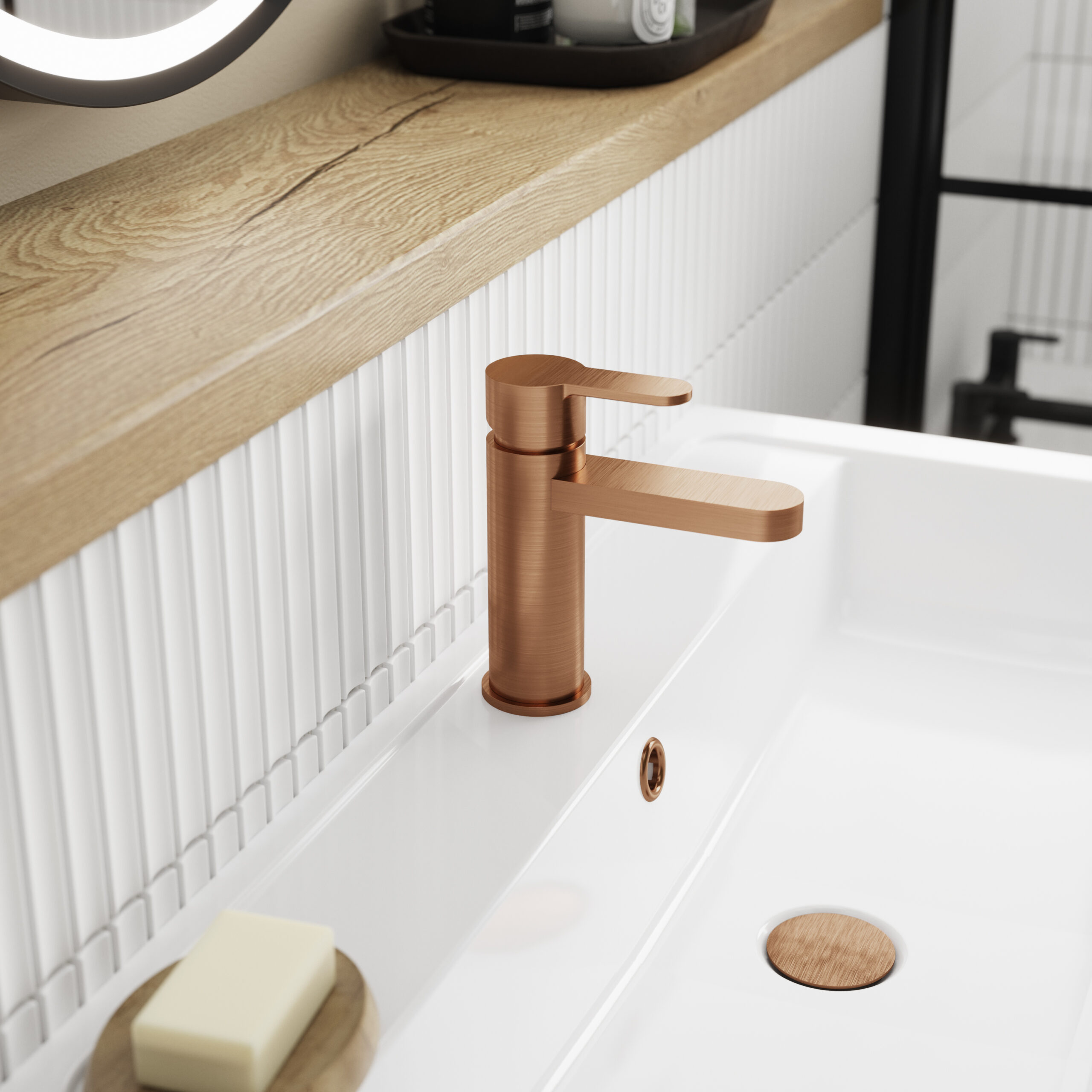 Nuie Mono Basin Mixer with Push Button Waste ARV1505 - Image 2