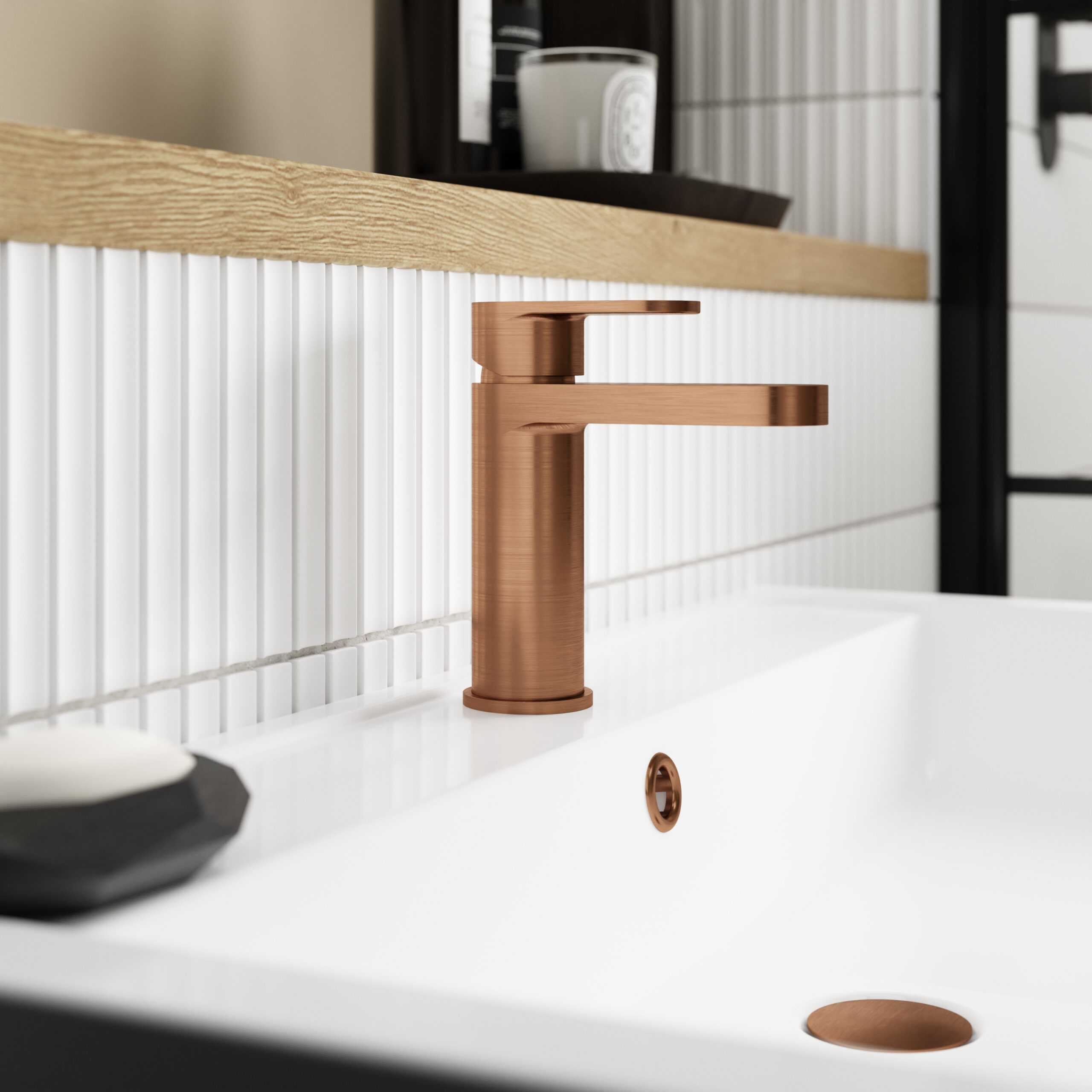 Nuie Mono Basin Mixer with Push Button Waste BIN1505 - Image 2