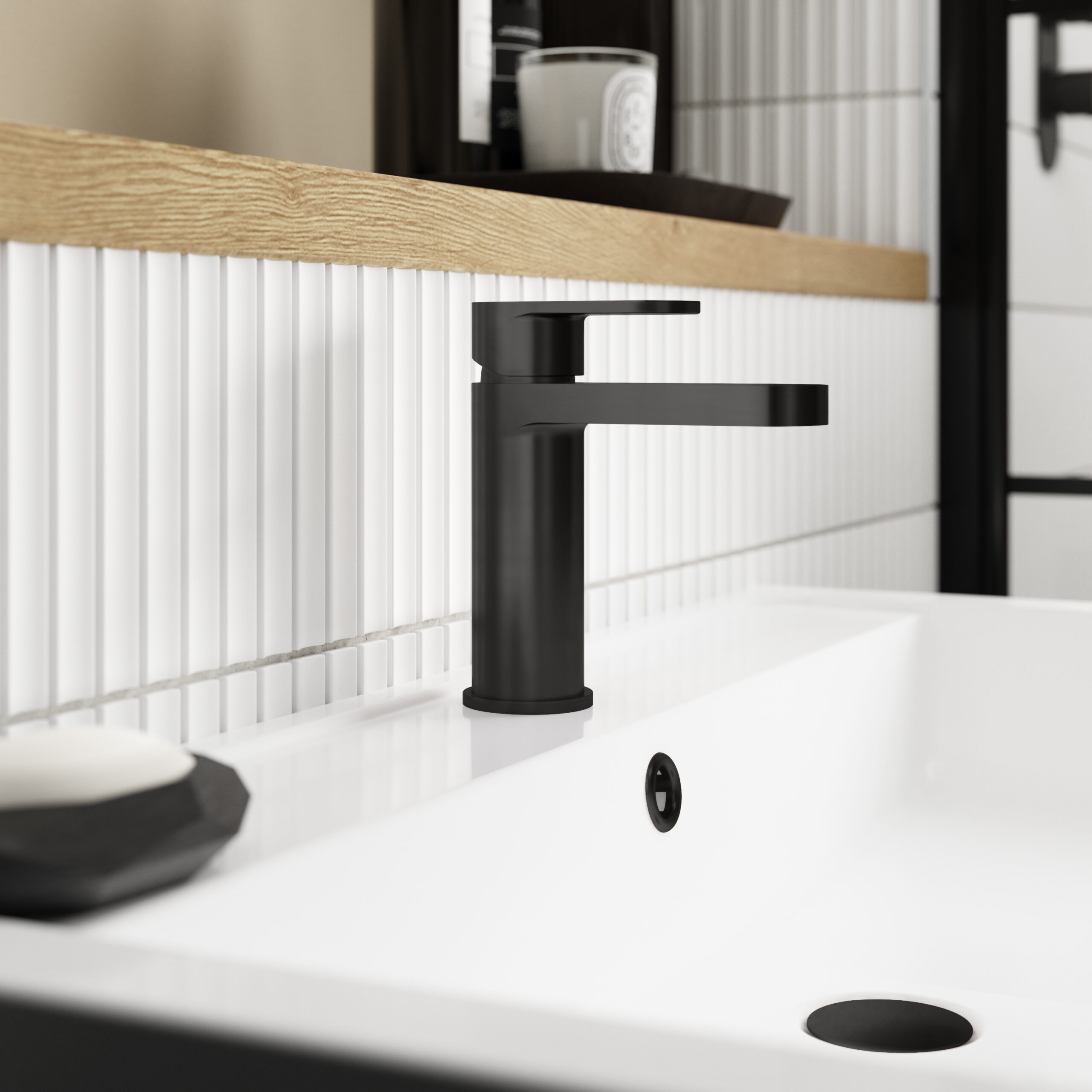 Nuie Mono Basin Mixer with Push Button Waste BIN405 - Image 2