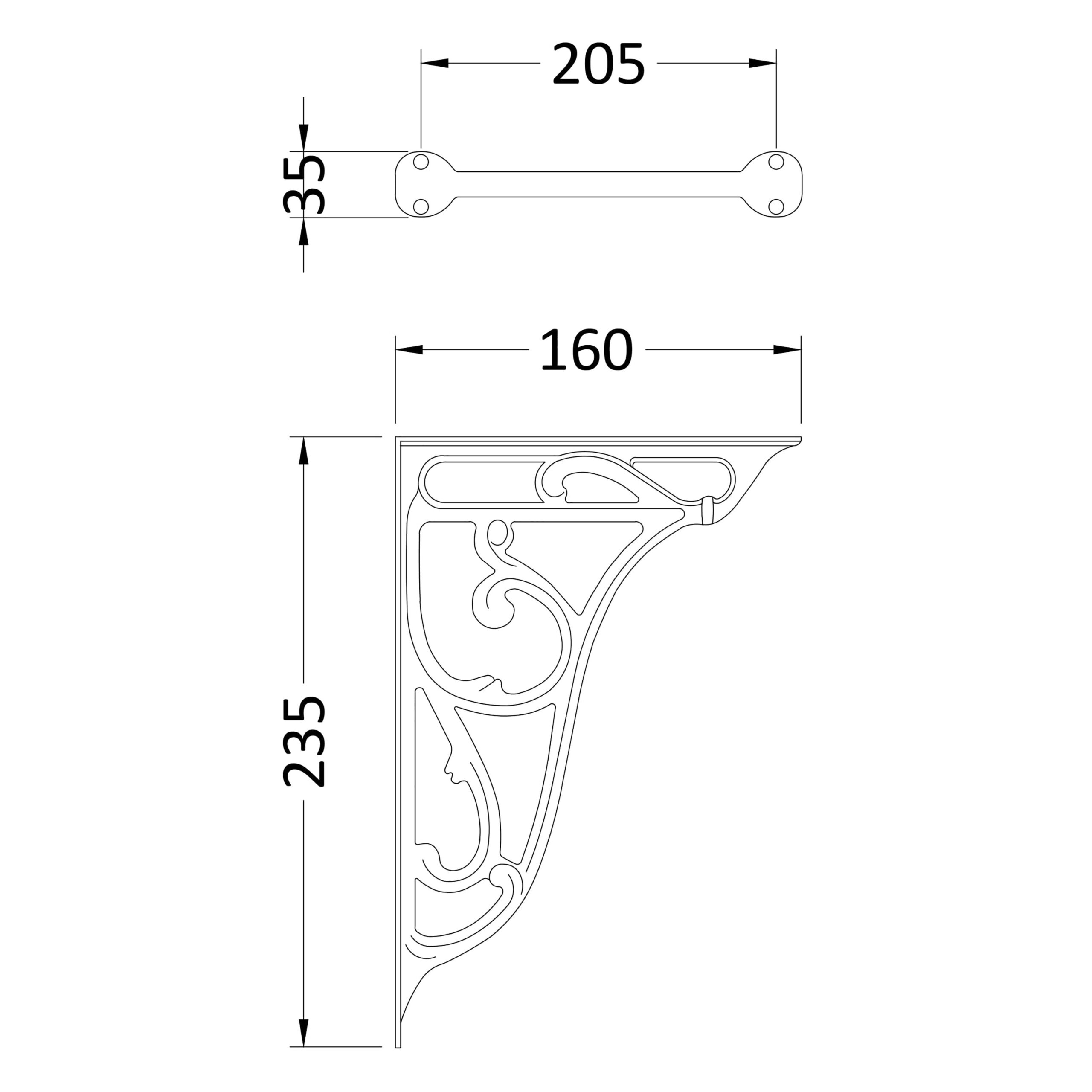 Nuie Ornate Cistern Brackets FA322 - Image 2